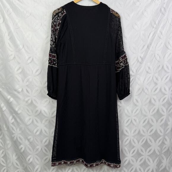 Zara Women Oversized Swiss Dot Embroidery Midi Dress Size XS - Picture 5 of 14
